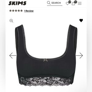 SKIMS LIGHTWEIGHT COTTON LACE SCOOP BRALETTE